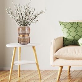 Home Deco Factory Jarrón Marrón-Dorado Vidrio Altura 20,5 cm