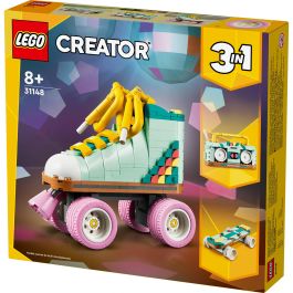 LEGO 31148 Creator Patines Retro 3en1, Set de Juguete Construible con Mini-Patineta y Boombox, Decoración Retro