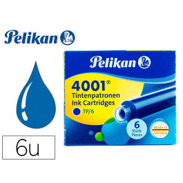 Pelikan 4001 Cartuchos de Tinta para Pluma Azul Real Caja 6 Unidades Precio: 9.5900002. SKU: B197B6LSLH