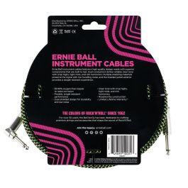 Cable Eb Instrumento Trenzado Jack-Jack Sa 2,54 M - Negro / Verde Cable Eb Instrumento Trenzado Jack-Jack Sa 2,54 M - Negro / Verde