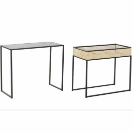 Mesa Centro Moderno DKD Home Decor Negro Natural 30 x 50 x 60 cm Set de 2