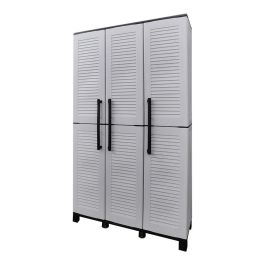 Armario alto con estantes y portaescobas línea family de polipropileno gris claro, 102 x 37 x 169 cm Precio: 131.50000006. SKU: B1E4YWH6P9