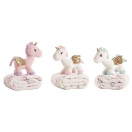Creaciones Llopis Peluche Unicornio 26 cm con Manta Coralina 90x75 cm - Modelos Surtidos