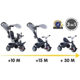 Smoby Triciclo Baby Driver Plus Gris, Bicicleta Evolutiva Infantil desde 10 Meses con Ruedas Silenciosas y Freno de Estacionamiento
