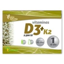 PINISAN Vitamina D3 62,5 mcg + Vitamina K2 100 mcg. Mantenimiento óseo, dental y cardiovascular. 60 cápsulas Precio: 9.8899999. SKU: B1EFX4XG7L