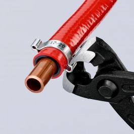 Knipex Alicates de Orejetas con Corte Lateral, Plástico Rojo, 220 mm, Mango Ergonómico, 10 99 I220