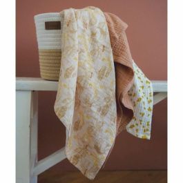 Domiva DOM3700948340745 Pack de 3 Arrullos Muselina de Algodón Suave y Transpirable Honey Moon