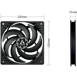 ARCTIC P12 Slim PWM PST Ventilador 120mm Carcasa PC 300-2100 RPM Bajo Ruido 0.3 Sone Flujo Aire 71.53 m³/h