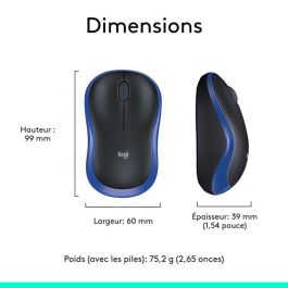 Logitech M185 Ratón Inalámbrico Plug-and-Play, Fiable, con Receptor USB, 12 Meses de Batería y 3 Años de Garantía, Azul