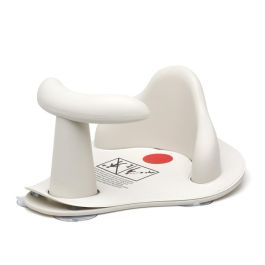 KioKids Asiento de Bañera Deluxe con detector de calor, acolchado, 5 ventosas para fijación segura, Blanco, bebés +12 meses
