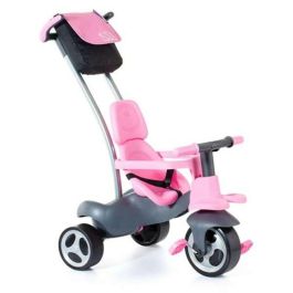 Triciclo urban trike rosa con palo, cinturon, bolsa y rueda goma 98 cm