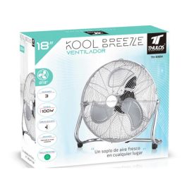 Thulos Th-Kb04 Kool Breeze Ventilador de Alta Velocidad 45.7 cm, 100W, 3 Velocidades, Estructura Metálica y Cabezal Inclinable