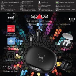 SAMI TWS Space - Auriculares Inalámbricos con Cancelación Activa de Ruido (ANC), Cargador de 280mAh y Batería 40mAh