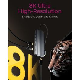 ICY BOX IB-DK4060-CPD Docking Station USB-C 12 en 1 PD 100W con 2x HDMI, DisplayPort, Ethernet, Lector de Tarjetas y 7680x4320