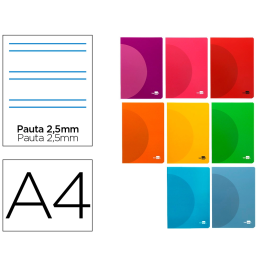 Liderpapel Libreta A4 90gr Pauta 5 2,5mm con Margen y Tapa de Plástico Colores Surtidos 48 Hojas Precio: 19.49999942. SKU: B15MLBDDGW