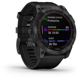 Garmin fenix 7X Solar, Reloj inteligente GPS, 51mm, Power Glass, Negro, con pulsómetro, NFC, Wi-Fi y 16GB