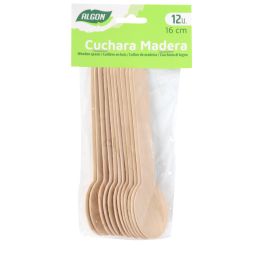 Algon Set 12 Cuchara Madera 16 cm
