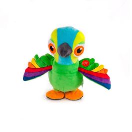 Bandai 80020 Peluche Interactivo Lorito Pepe La Granja De Zenon: Canta, Camina, Repite Voz y Baila. Juguete Educativo Niños +3 meses
