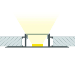 Perfil Aluminio para Tira LED Integración Escayola Pladur 30mm con Difusor Opal - 2 Metros