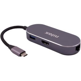 Nilox Docking Station Usb-C a Hdmi-Usb 3.0-Lan-Pd Aluminio Gris