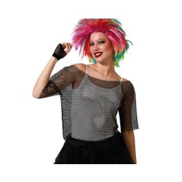 Camiseta Rejilla Negro Carnaval Mujer Adulto