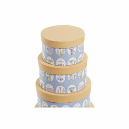 Caja Kids DKD Home Decor Azul Amarillo 37.5 x 18 x 37.5 cm Set de 10