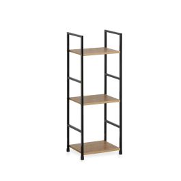 Confortime Estanteria 3 Niveles Metal-Madera Negra 84.5 x 25 x 5.5 cm