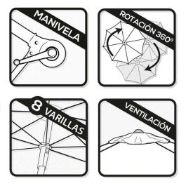 Parasol Aktive Roma 300 x 245 x 300 cm Crema Ø 4,8 cm Aluminio Parasol Aktive Roma 300 x 245 x 300 cm Crema Ø 4,8 cm Aluminio
