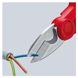 Knipex 95 05 10 SB Tijera de Electricista con Crimpado, Acero Inoxidable, Mango Plástico Azul/Rojo, 190mm