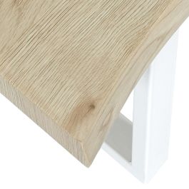 Home Deco Factory Mesa de comedor Essentiel 110x75 cm con patas de metal blanco, estilo rústico