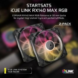 Corsair CO-9051036-WW Refrigeración PC Kit Doble Ventilador iCUE LINK RX140 RGB Max