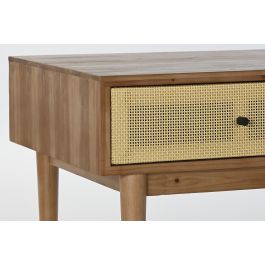 DKD Home Decor Mesa Centro Balines Marron Madera de Abeto y Ratan 106 x 55 x 46 cm