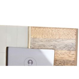 DKD Home Decor Marcos de Fotos Scandi de Resina y Mango, Set de 3, Blancos y Marrones, 24 x 19 cm