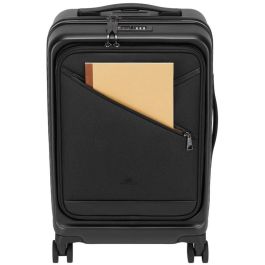 Rivacase 8181 Clark ECO Maleta de Cabina Rígida Negra 28L con 4 Ruedas y Cerradura TSA de 3 Dígitos, Aluminio/PC Reciclado