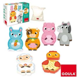 Puzzle magnético granja de madera goula 12 piezas, intercambiables Puzzle magnético granja de madera goula 12 piezas, intercambiables