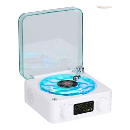 Basics Altavoz Bluetooth Tocadiscos con Reloj, Ruido Blanco, Luz RGB, 5W, USB-C, AUX, Tarjeta TF