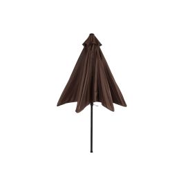 DKD Home Decor Parasol de Jardín Plegable Sunlla 270x270x250 cm de Acero y Poliéster Marrón/Negro para Terraza