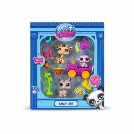 Bandai BF00524 Littlest Pet Shop Safari Pack Generación 7 - Set de 3 animales con cabezas bobble-heads y accesorios, para 4+ años