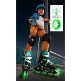 Stamp Patines en Línea Ajustables Ruedas Iluminadas Sin Batería Talla 30-33, Cierre Seguro, Freno Trasero, Ruedas PVC