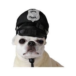 Disfraz para Perro Negro Gorro Policía Disfraz para Perro Negro Gorro Policía