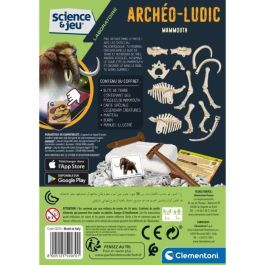 Clementoni Archéo Ludic - Kit de Excavación Mamut Fosforescente. Juego de Ciencia para Descubrir Fósiles y Montar Esqueleto. Ideal para Niños 7+ años.