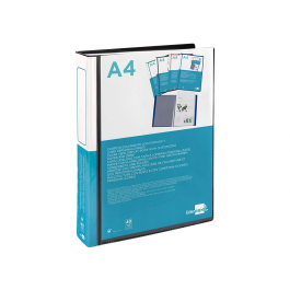 Liderpapel Carpeta 37735 Personaliza 40 Fundas Polipropileno DIN A4 Negra Portada y Lomo Personalizable