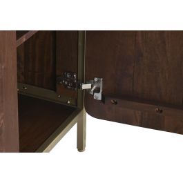DKD Home Decor Buffet Moderno Marrón, Mueble Aparador de Almacenamiento para Salón y Comedor, Acero y Madera de Mango, 160x40x81 cm