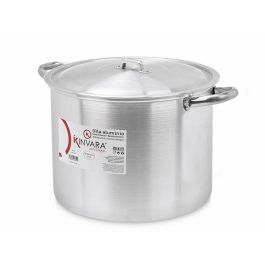 Kinvara Olla de Aluminio 30 cm 15 L - 40x27x32 cm, Plata, Apto para Gas, Horno y Lavavajillas (4 Unidades)