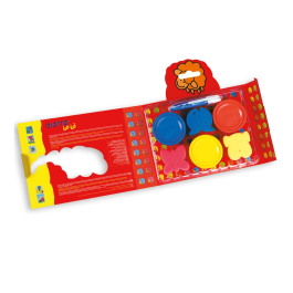 Giotto Pintura a Dedos Be-Be, Set con 3 Botes de 100cc y 3 Esponjitas, Apto para Mayores de 2 Años, Colores Lavables