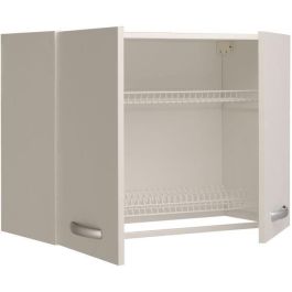 Parisot SPRING239753 Mueble de cocina alto con escurridor, 2 puertas, Blanco - L80 x P35,6 x H57,9 cm