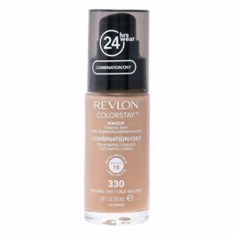 Revlon ColorStay Base de Maquillaje Fluida #370-Toast para Piel Mixta/Grasa, Cobertura Perfecta Mate 24H SPF15, 30 ml