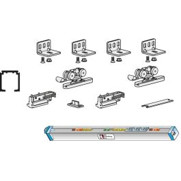 TERNO 1058.88 Kit Completo Herrajes Puerta Corredera Madera Eclettica Freno Amortiguado 120 kg Carril 3M Visto/Oculto