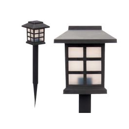Baliza Solar Exterior Cuadrada Ibergarden 8.5x29.5x8.5 cm, Negro (6 Unidades)