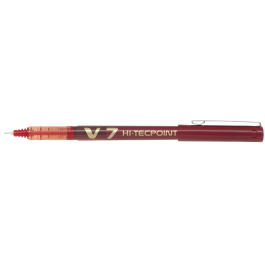 Pilot V-7 Rotulador punta aguja, tinta líquida, color rojo, trazo 0.7 mm